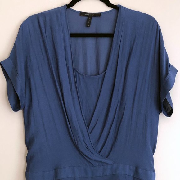 BCBGMAXAZRIA Short Sleeve Dress Blue Size 8 - Picture 9 of 16